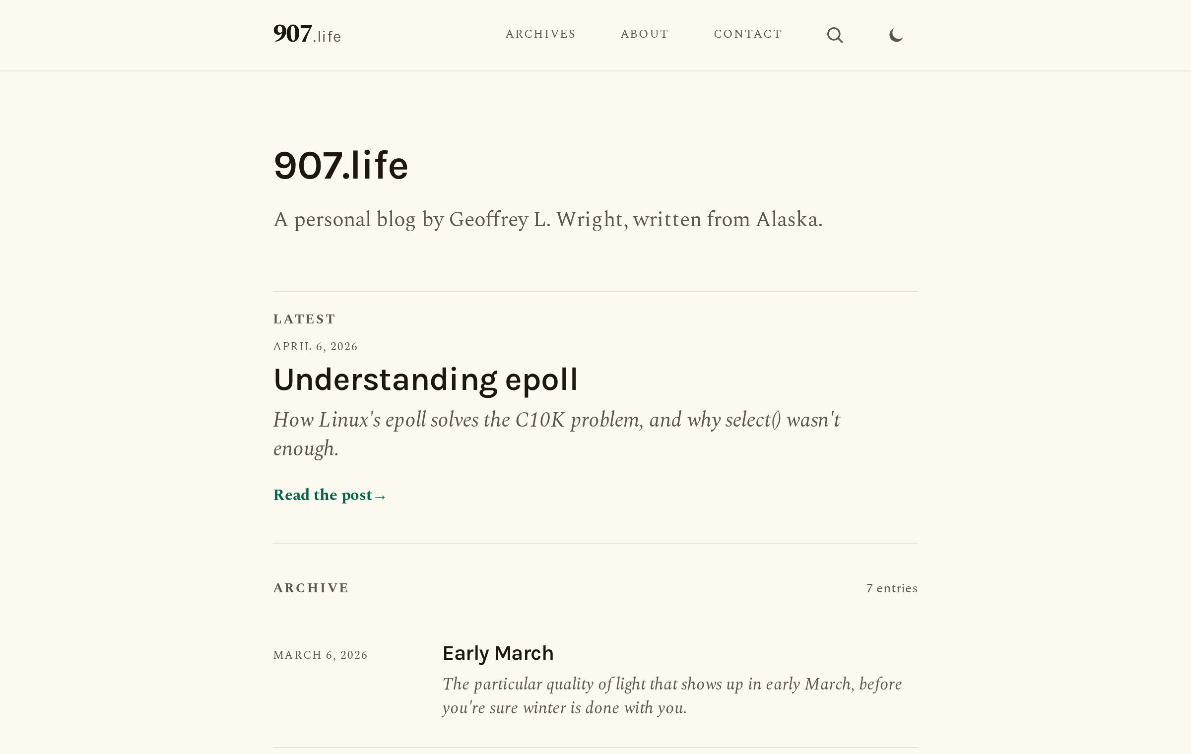The 907.life home page